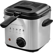 OVENTE Electric Deep Fryer, 1.5L Capacity, 800W with Adjustable Temperature, Viewing Window Lid, Removable Frying Basket & Cool-Touch Handles, Stainless Steel Countertop Fryer, Silver FDM1501BR