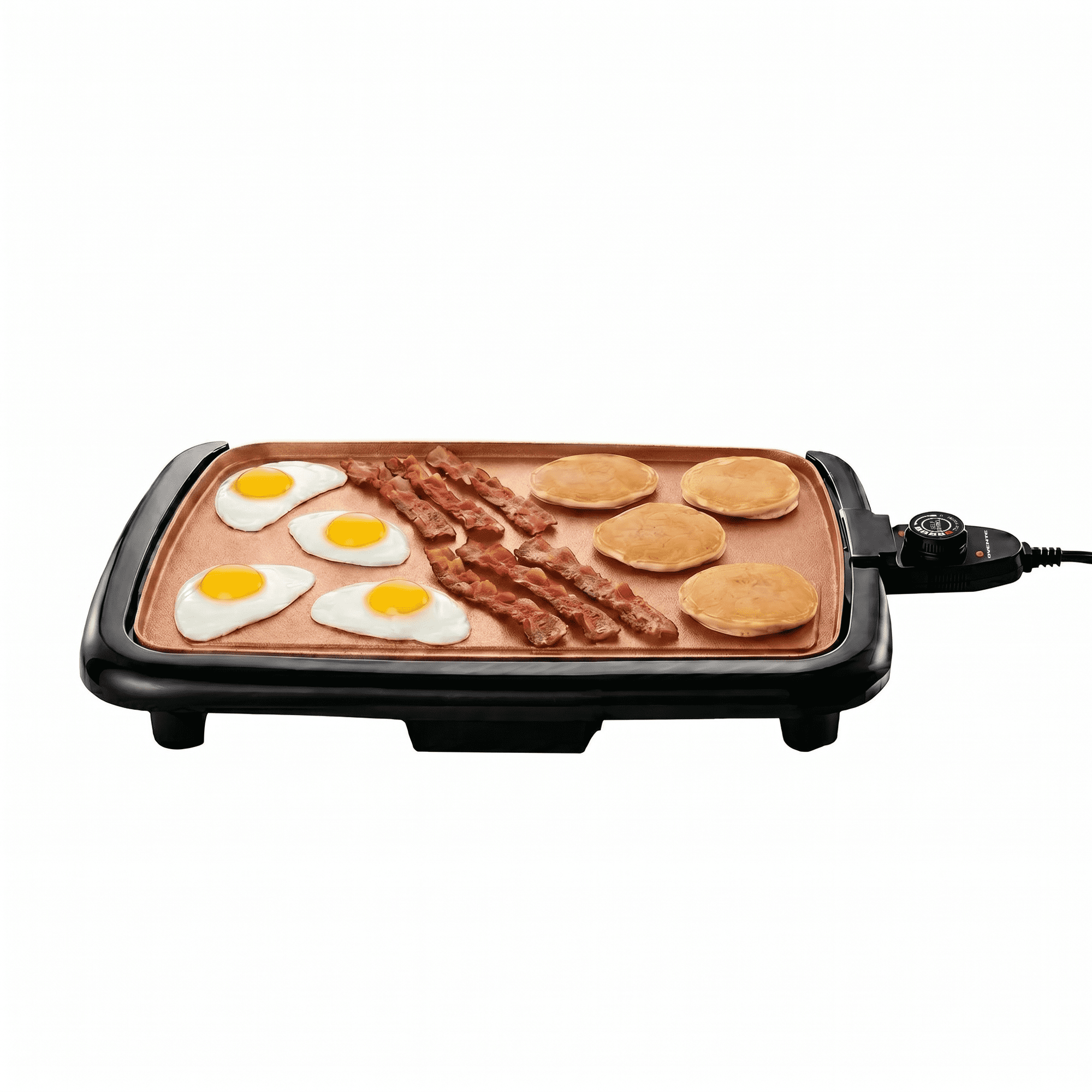 OVENTE Electric Griddle with 16 x 10 Inch Non-Stick Plate, Copper GD1610CO | Removable and Adjustable Temperature Control, Indoor Grill perfect for Instant Breakfast, Pancakes, Eggs or Burgers