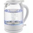 thumbnail image 1 of OVENTE Electric Kettle with 1.5L Borosilicate Glass, 1500W Fast Boiling Water Heater for Coffee or Tea, Easy to Fill Lid, Auto Shut-Off, Boil-Dry Protection & Stainless Steel Filter, White KG516W, 1 of 9