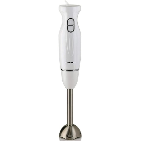 OVENTE Electric Immersion Hand Blender, 2 Mixing Speed w/ Stainless Steel Blades, White HS560W