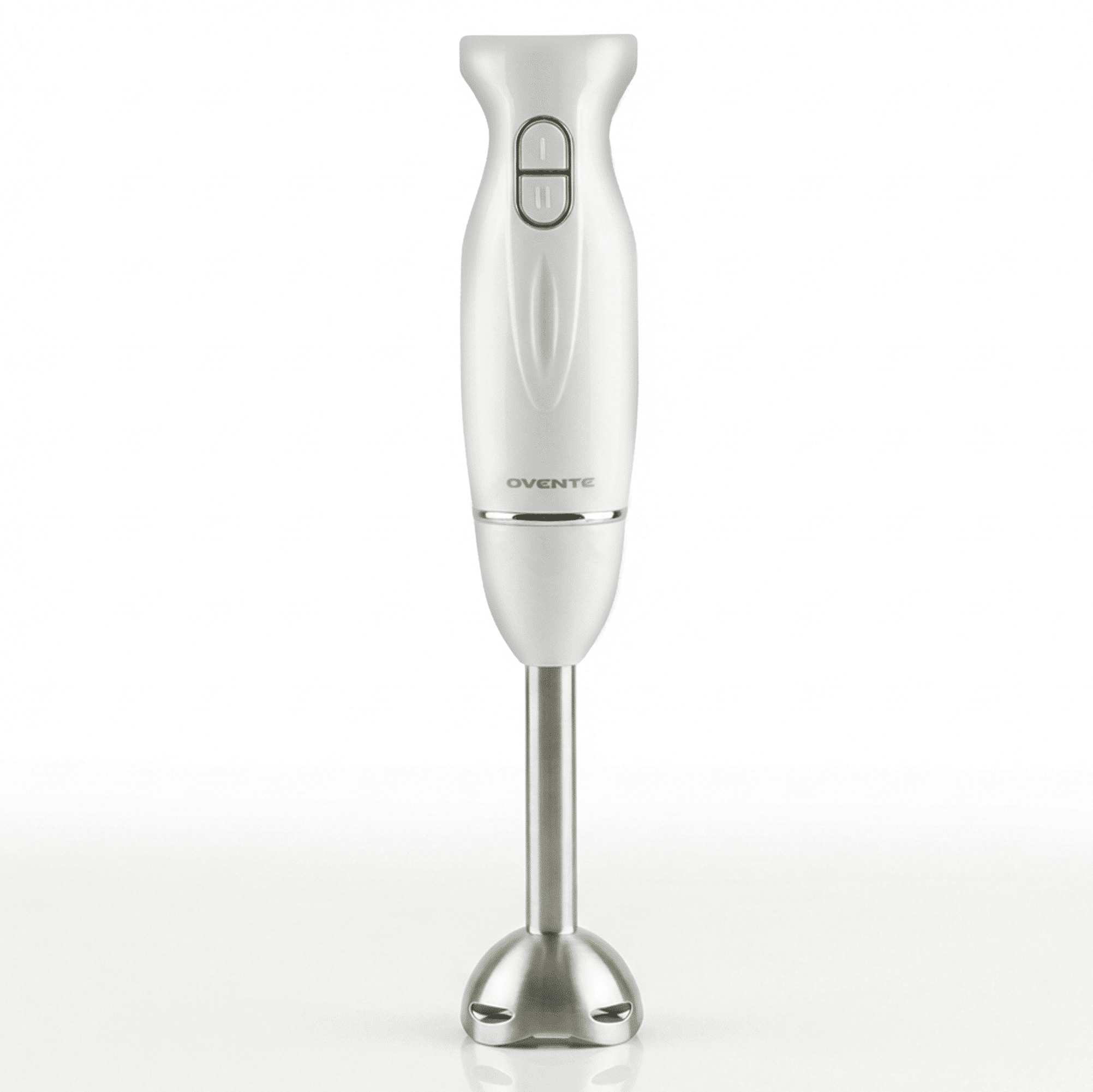 OVENTE Electric Corded Hand Blender, 300W with 2 Mixing Speeds White HS560W | Handheld Immersion Stick Mixer with Stainless Steel Blades for Smoothies, Purees & Baby Food