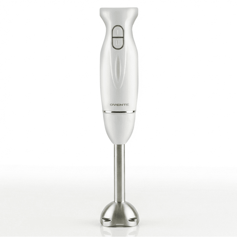 Ovente Electric Immersion Hand Blender, 2 Mixing Speed w/ Stainless Steel Blades, White HS560W