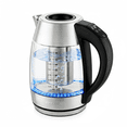 thumbnail image 1 of OVENTE Electric Tea Kettle with Temperature Control, Removable Tea Infuser, Easy to Fill Lid, Keep Warm Function, Auto Shut-Off, 1.7L Double Wall Borosilicate Glass, Stainless Steel Base, Silver KD68, 1 of 9