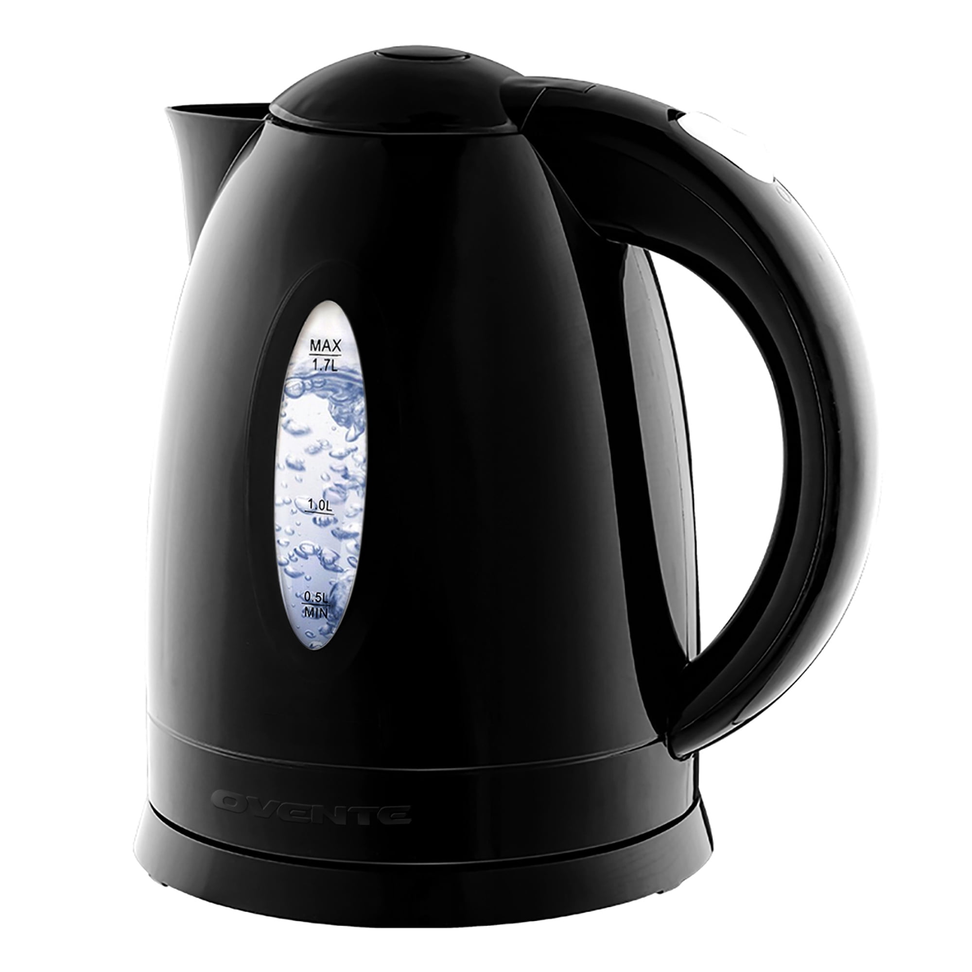 OVENTE Portable Electric Kettle 1.7L - Fast Boiling, BPA Free, Auto Shut Off - Black KP72B
