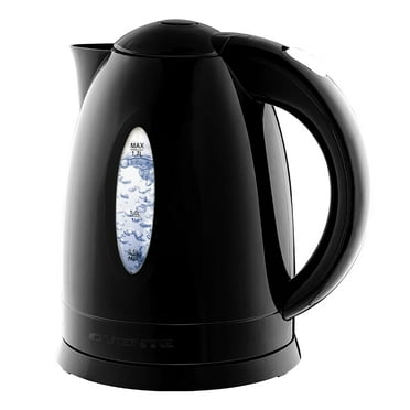 OVENTE Electric Kettle Hot Water Heater 1.7 Liter - BPA Free Fast Boiling Cordless Water Warmer - Auto Shut Off Instant Water Boiler for Coffee & Tea Pot - Black KP72B