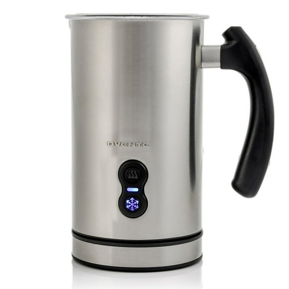 OVENTE Electric Milk Frother, Insulated Stainless Steel, Portable Foam Maker, Brushed FR3608BR