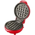 thumbnail image 1 of OVENTE Electric Mini Waffle Maker, 550W Fast Heating Element with Overheat Protection, Red WM215R, 1 of 7