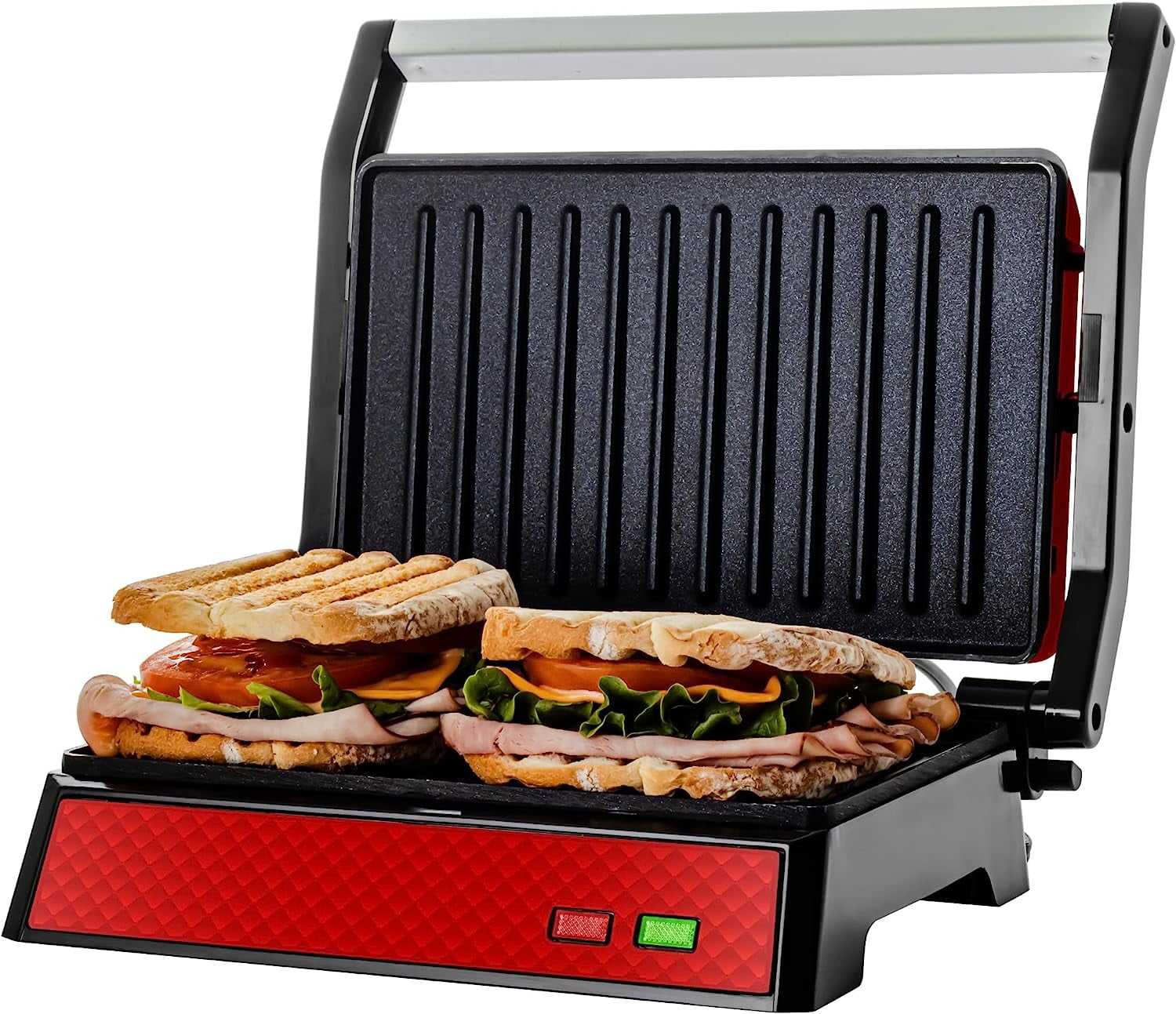  Sandwich Maker 3 in 1, Cookie Biscuit Maker with Removable  Plate, Electric Panini Press Grill, Sandwich Toaster with Detachable  Non-stick Coating,LED Indicator Lights, Cool Touch Handle, 1400W,Black:  Home & Kitchen