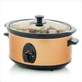 thumbnail image 1 of OVENTE Electric Slow Cooker 3.7 Quart with 3 Temperature Settings, Dishwasher Safe Removable Ceramic Pot & Tempered Glass Lid, Portable Multicooker Soup Maker and Mulled Wine Warmer, Copper SLO35ACO1, 1 of 10