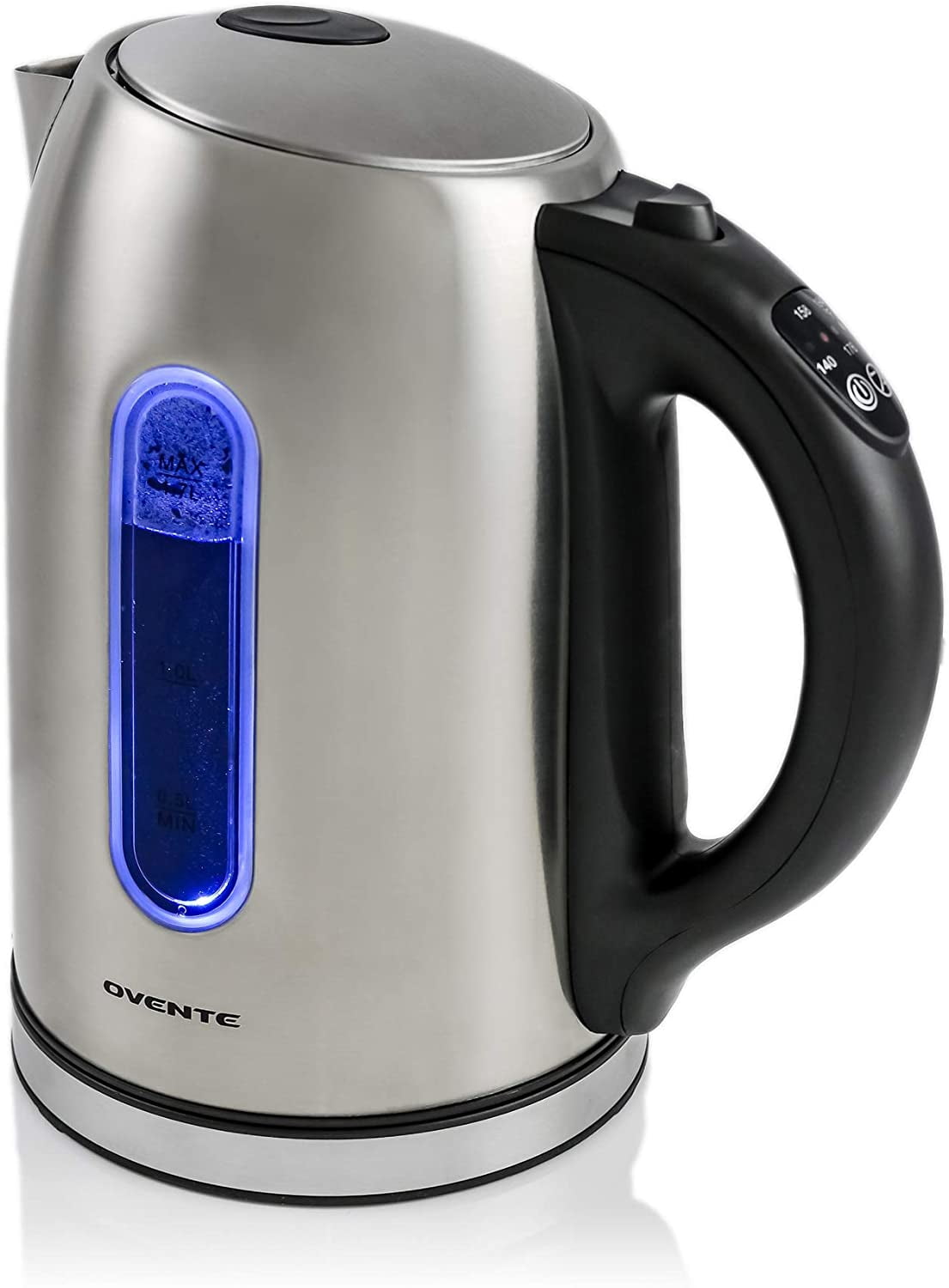 OVENTE Electric Stainless Steel Hot Water Kettle 1.7 Liter with 5 Temperature  Control & Concealed Heating Element, BPA-Free 1100 Watt Tea Maker with Auto  Shut-off and Keep Warm Setting, Silver KS88S 