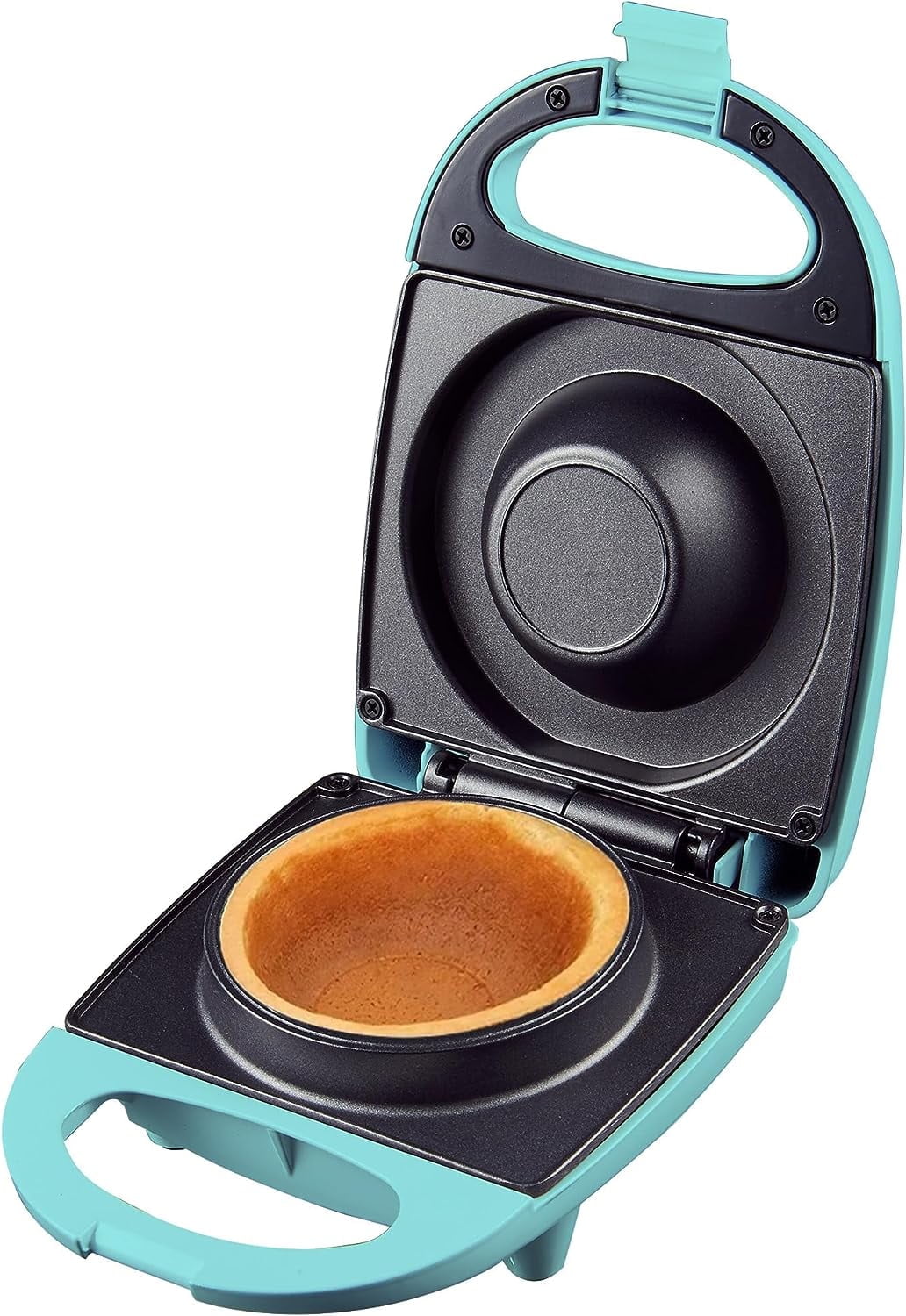 OVENTE Electric Waffle Bowl Maker for Breakfast with Non-Stick Coating Plates, Turquoise WMB2405BL