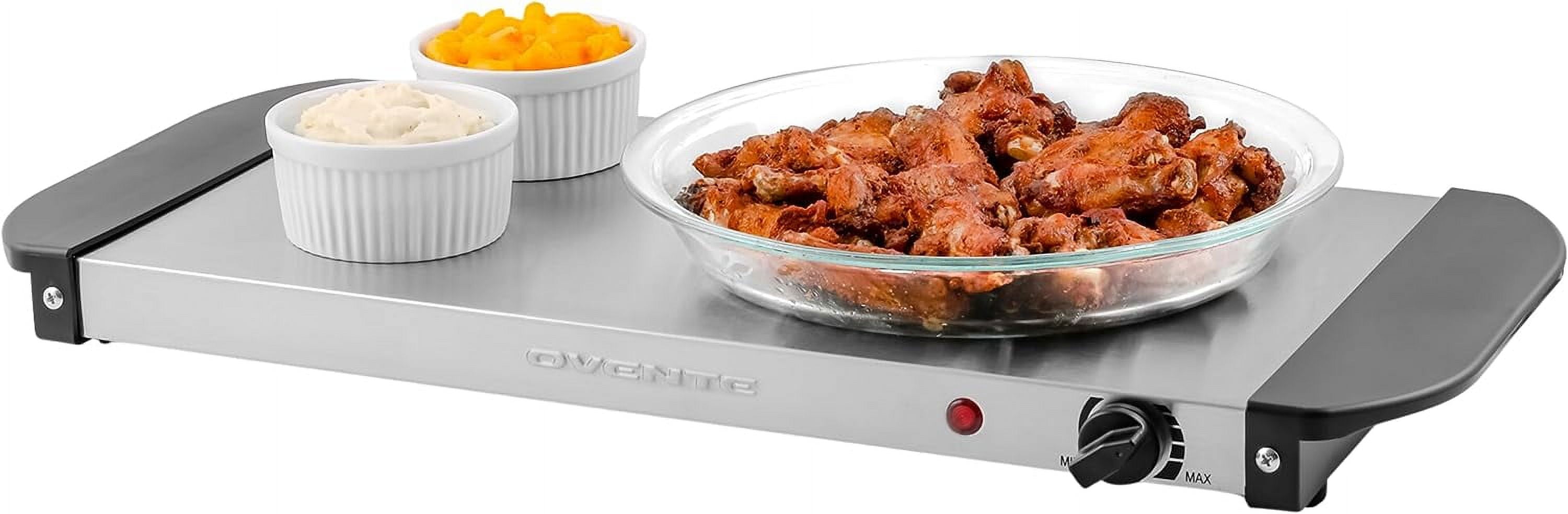 OVENTE Electric Warming Tray with Adjustable Temperature Control, Silver FW170S