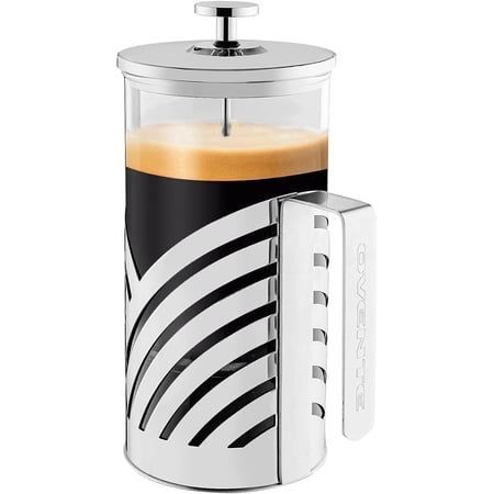OVENTE French Press Coffee Maker 34 Ounce with Heat Resistant Borosilicate Glass, Stainless Steel Design and 4-Level Filter System, Portable Cold Brewer Pot for Travel, Camping or Gift, Silver FSD34P price history and forecast - Ovente FSD34P