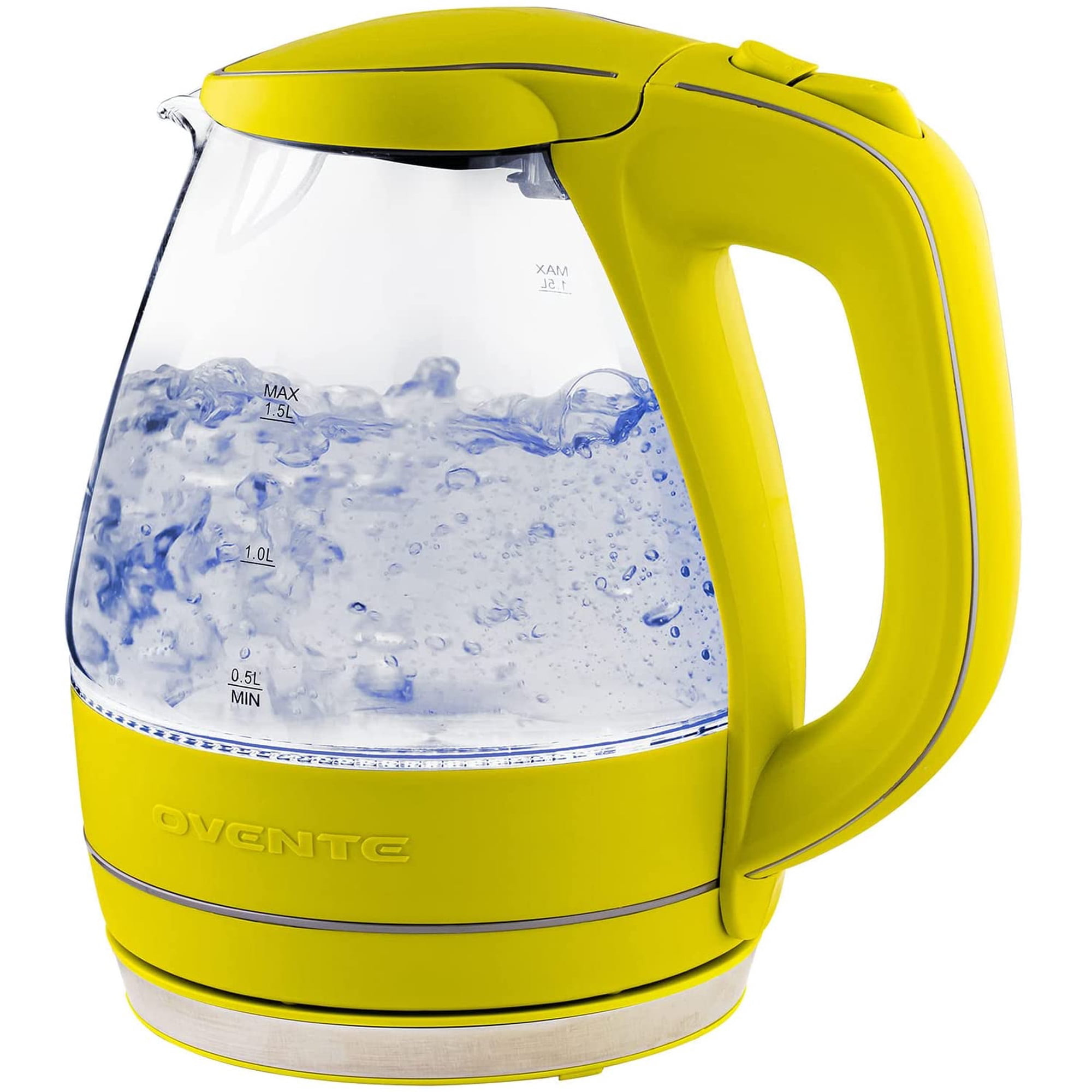 OVENTE Glass Electric Kettle Hot Water Boiler 1.5 Liter Borosilicate Glass  Fast Boiling Countertop Heater - BPA Free Auto Shut Off Instant Water Heater  Kettle for Coffee u0026 Tea Maker - Green