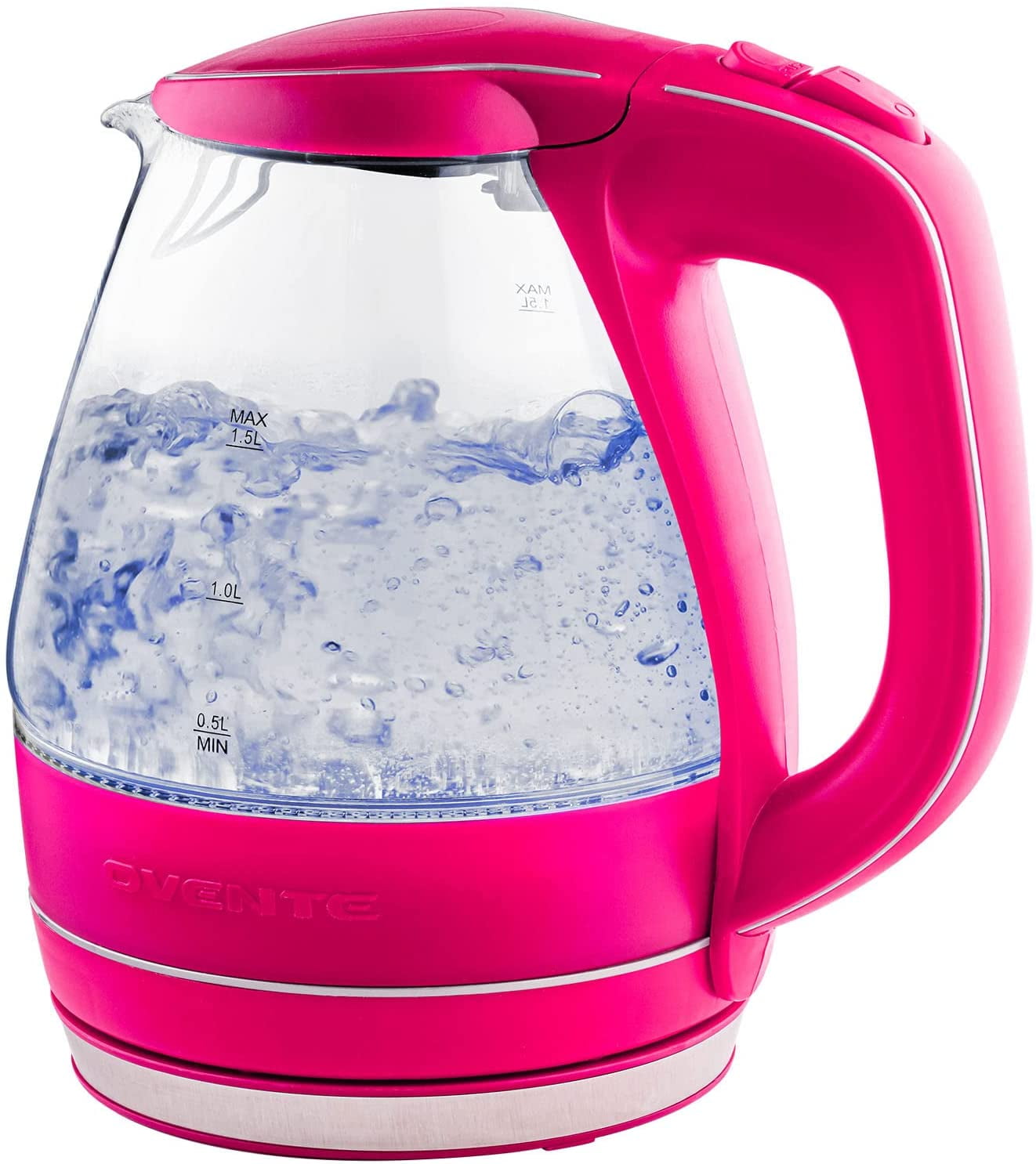  Electric Kettle, Hot Tea Maker, Electric Glass Kettle - Electric  Kettles for Boiling Water for 1.8 L, Temperature Control Electric Kettle  with Tea Infuse, with 24 Smart Menu (Color : Pink
