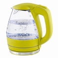 thumbnail image 1 of OVENTE 1.5L Glass Electric Kettle Water Boiler, Green KG83G, Fast Boiling, Borosilicate Glass, BPA-Free, Blue LED, Auto Shut-Off, Boil-Dry Protection, Removable Filter, 360° Base, 1100W, 1 of 8