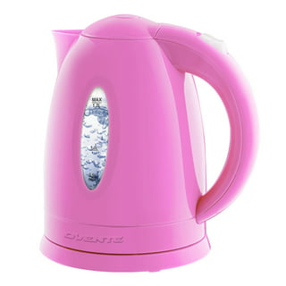 Nostalgia Retro 1.7 Liter Stainless Steel Electric Water Kettle with Strix Thermostat - Pink
