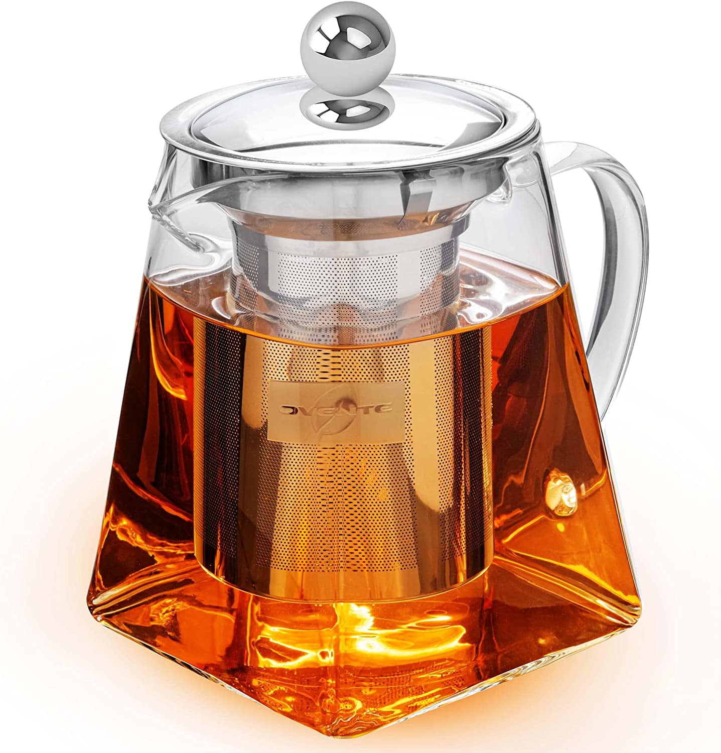 Ovente Glass Tea Kettle 27oz, With Tea Infuser for Loose-Leaf Tea,  Compatible With KG612S (FGK27B)
