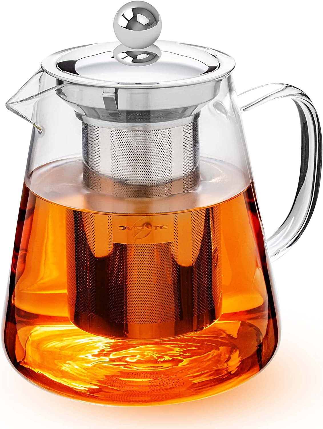 OVENTE Glass Teapot, Removable StainlessSteel Infuser, Stove