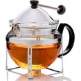 thumbnail image 1 of OVENTE Glass Teapot with Removable Stainless-Steel Infuser for Blooming Tea and Loose Leaf, 17oz Borosilicate Glass Tea Maker Perfect for Personal and Everyday Use, Clear FGH17T, 1 of 8