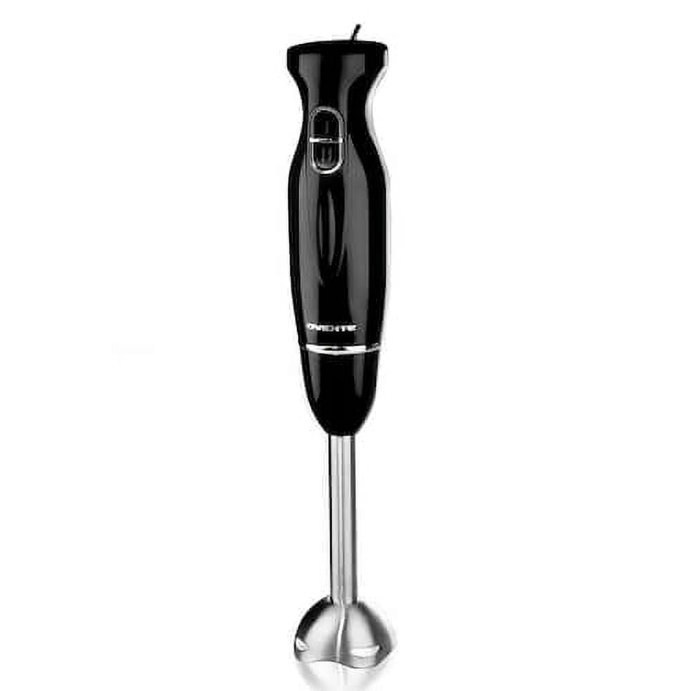 OVENTE Immersion Blender Black Stainless Steel Blades 300Watt