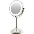 thumbnail image 1 of OVENTE Makeup Table Top Mirror, 1X 7X Magnification, Nickel Brushed MCT70BR1X7X, 1 of 11