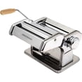 thumbnail image 1 of OVENTE Pasta Maker Machine with 7 Adjustable Thickness Settings, Rollers and Cutter, Classic Stainless Steel Manual Noodle Maker for Spaghetti, Fettuccini, Lasagna or Dumpling Skin, Silver PA515S, 1 of 7