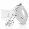 thumbnail image 1 of OVENTE 5-Speed Electric Hand Mixer with Storage Case,150W, White HM151W | Stainless Steel Whisks, Compact Portable Design, Lightweight Handheld Mixer for Baking & Cooking, 1 of 9