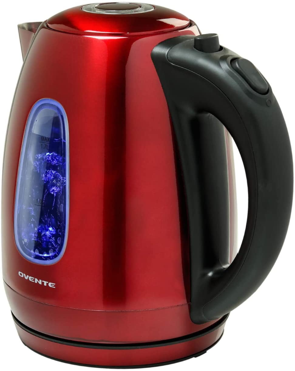 OVENTE Portable Electric Kettle Stainless Steel Instant Hot Water Boiler  Heater 1.7 Liter 1100W Double Wall Insulated Fast Boiling with Automatic  Shut Off for Coffee Tea & Cold Drinks, Green KD64G 