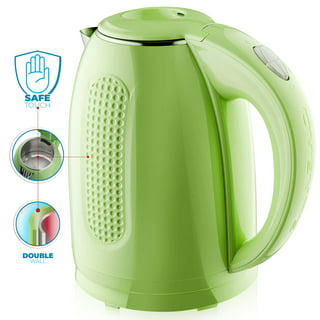  Small Electric Kettle Stainless Steel, 0.6L Portable Travel  Kettle with Double Wall Construction, Mini Hot Water Boiler Heater, Electric  Tea Kettle for Business Trip, Camping, Travel, Office (Green): Home &  Kitchen