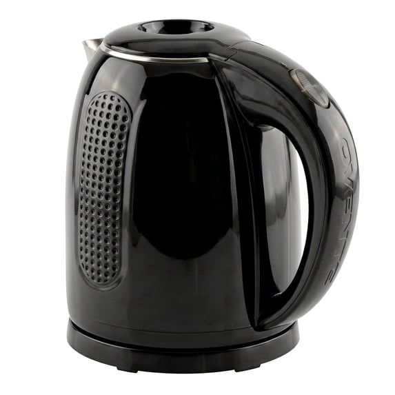 OVENTE 1.7L Double Wall Electric Tea Kettle, 1100W Power, Black KD64B, Water Boiler with Cool-Touch Exterior, Stainless Steel Interior, Auto Shut-Off, Boil-Dry Protection & Locking Lid, Easy Clean