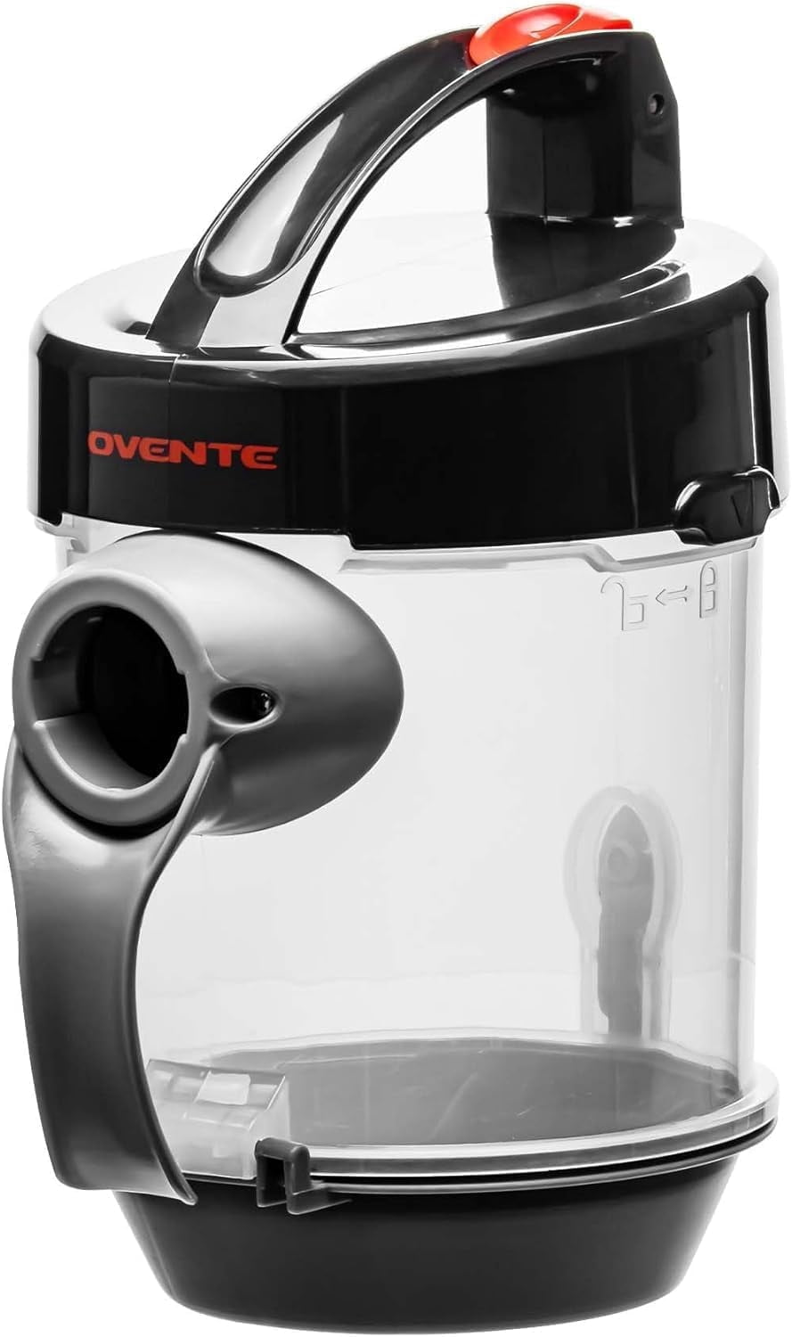 OVENTE Replacement Dust Container for Bagless Canister Vacuum ST2000 and ST2010 Series with Transparent and Clear View for Quick Monitoring, Black ACPST2075