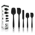 thumbnail image 1 of OVENTE Set of 5 Silicone Spatula, Food Grade & Non Stick Rubber, Heat Resistant, Black SP12305B, 1 of 10