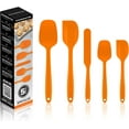 thumbnail image 1 of OVENTE Silicone Cooking Utensils Set - Food Grade Rubber Spatulas Heat Resistant w/ Stainless Steel Core & Seamless Design - 5pcs Orange SP12305O, 1 of 8