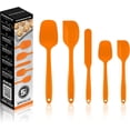 thumbnail image 1 of OVENTE Silicone Spatula Set of 5, Food Grade Rubber Spatula with High Heat Resistant, BPA-Free and Dishwasher Safe, Nonstick Kitchen Utensils for Baking, Cooking and Mixing, Orange SP12305O, 1 of 8