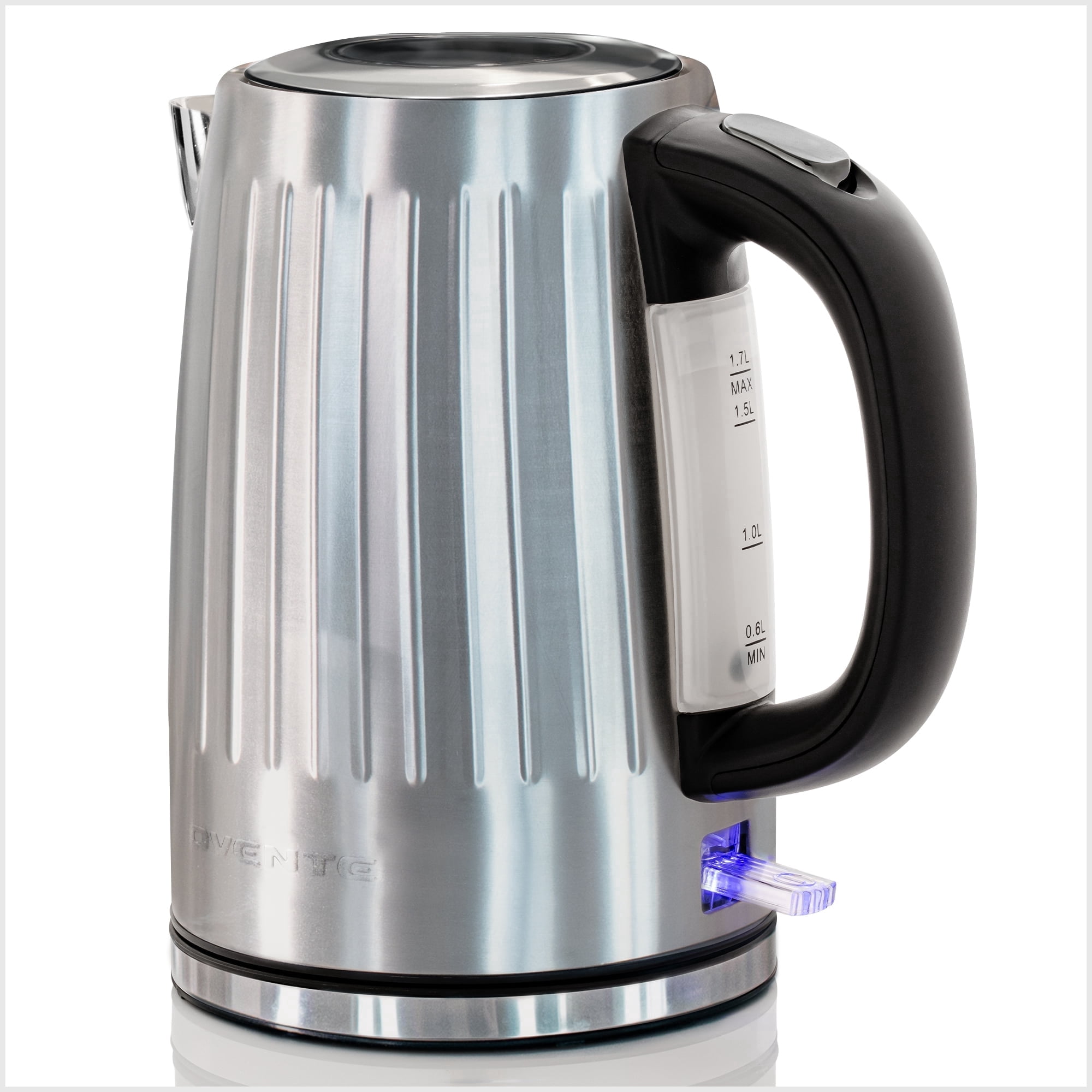 OVENTE Electric Kettle, 1.7L Stainless Steel Fast Boiling Water Heater with 1750W Power, BPA Free & Cordless Body, Auto Shut-Off, Boil-Dry Protection, Indicator Light & Removable Filter Silver KS711S
