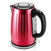 OVENTE 1.7L Stainless Steel Electric Kettle, 1750W Power, Maroon KS711M | Fast Boiling Heater, BPA Free, Cordless Body Design, Auto Shut-Off, Boil-Dry Protection, Indicator Light and Removable Filter
