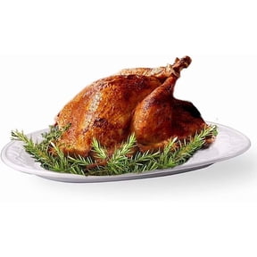 OVENTE Ceramic Oval Turkey Platter, White P4565W | Holiday Serving Plate for Thanksgiving & Christmas Dinner, Fall Table Centerpiece Tray for Entertaining, Easy-Clean