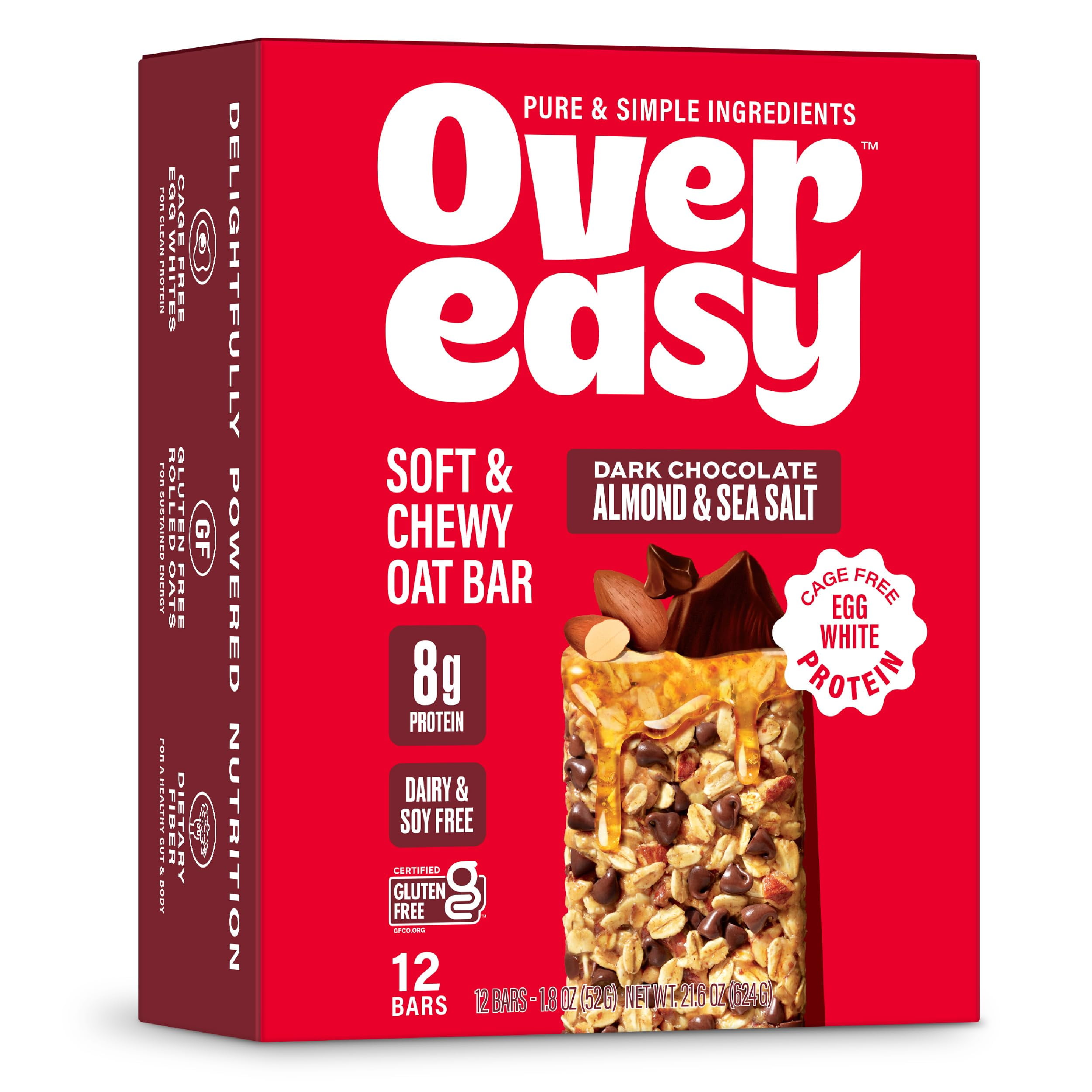 OVER EASY Dark Chocolate Almond Sea Salt Oatmeal Breakfast Bars