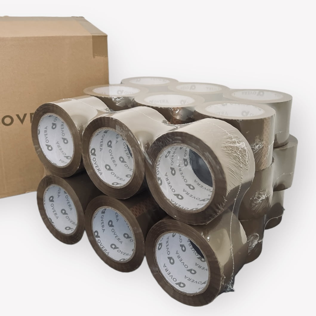 OVERA Tan Carton Sealing Tape Packing Package 2Mil 3"x110 Yards 24 Rolls