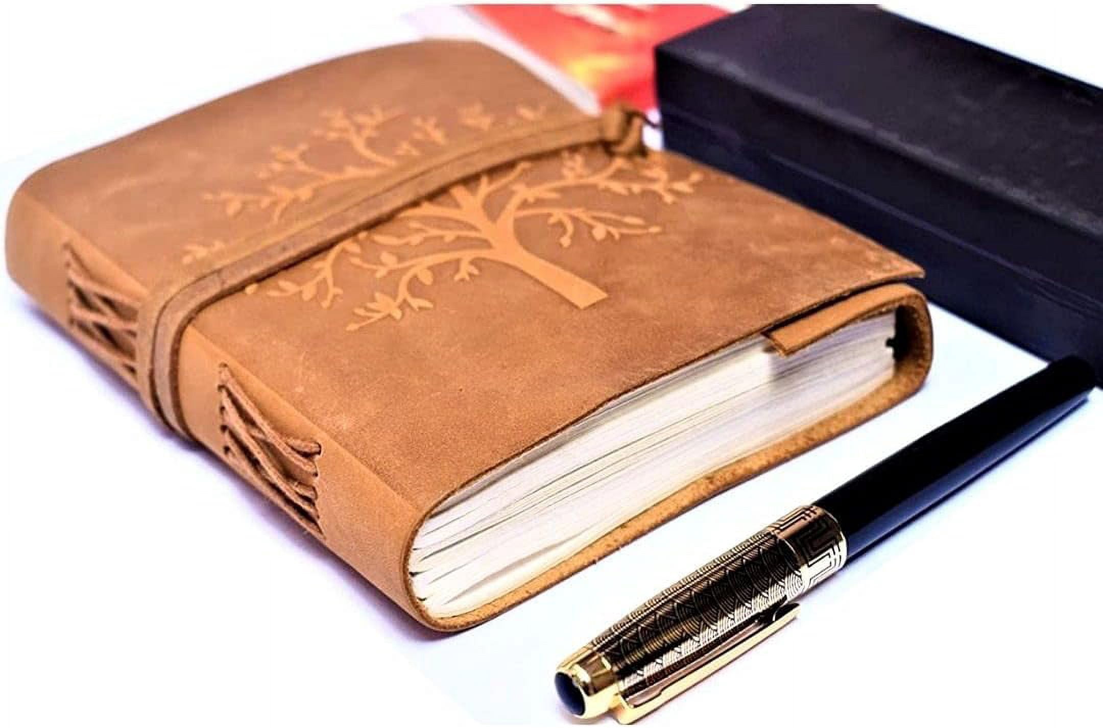 OVERDOSE Buff Tree Journal Diary Notebook - Handmade Journal For Students, Office Bound Leather Journal for men & women | Sketchbook| Notebook Diary - 5 x 7 inches | 12 x 17 cm | A6