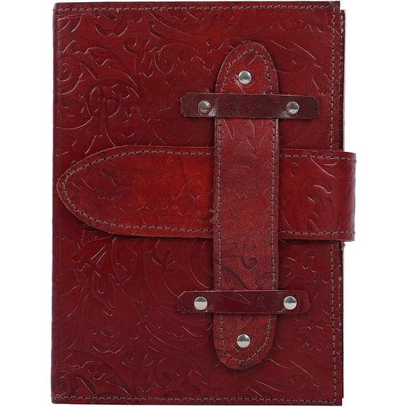 OVERDOSE Center Lock style Leather Journal - Handmade Antique Stone Journal For Students , Office , Men & Women Diary Leather Sketchbook Drawing Journal Notebook - 5 X 7 Inches | 12 X 17 cm | A6