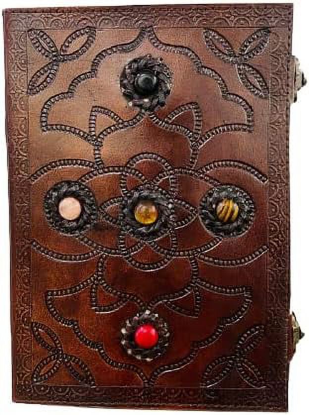 OVERDOSE Hand Embossed Stone Leather Journal - Handmade Antique Stone Journal For Students & Office For Men And Women Diary Sketchbook Drawing Notebook - Size 7 X 10 Inches | 17 X 25 cm | A4