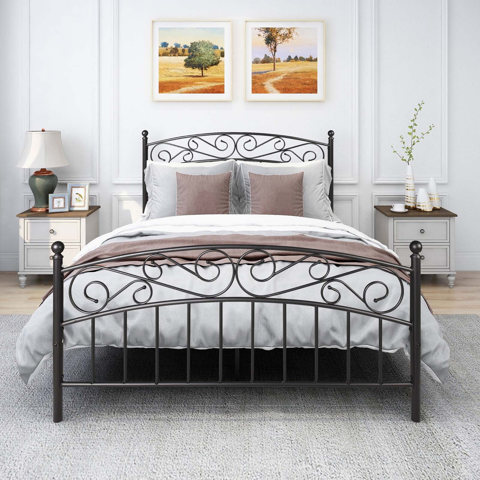 OVERDRIVE Queen Size Platform Bed Sturdy Metal Frame Mattress