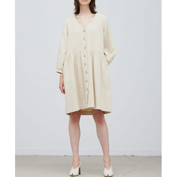 OVERFIT BUTTON DOWN MIDI DRESS