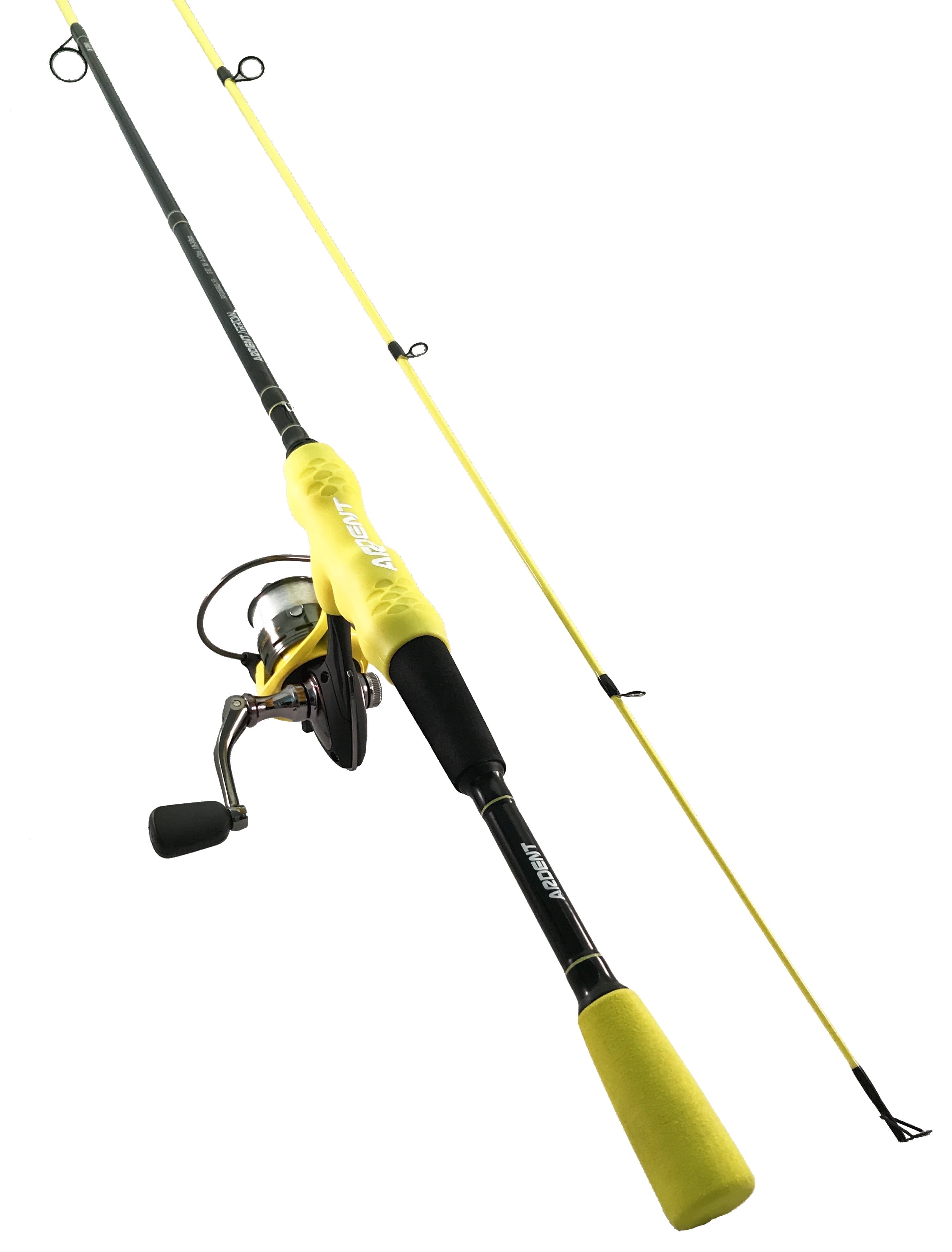 Ardent Primo Comfort Grip Fishing Rod and Reel Combo, Yellow, 5.1:1 Gear Ratio and 4+1 Ball Bearings, 2000 Size Reels, Reduce Hand Fatigue and Irritation, Spinning Pole for Freshwater Fish