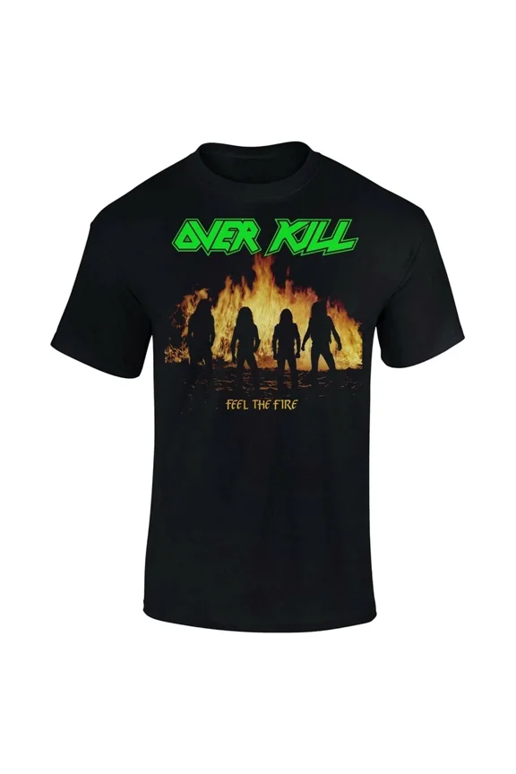 OVERKILL cd cvr FEEL THE FIRE Official SHIRT XXL 2X New band silhouette flames