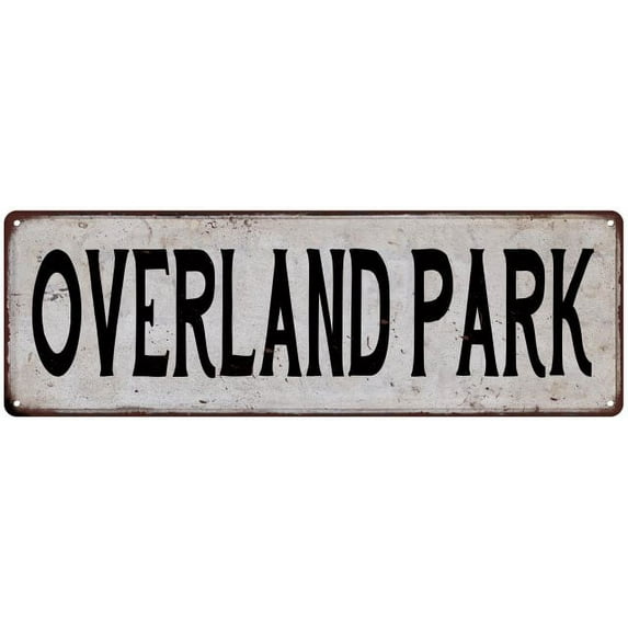 OVERLAND PARK Vintage Look Rustic Metal 6x18 Sign City State 106180041368