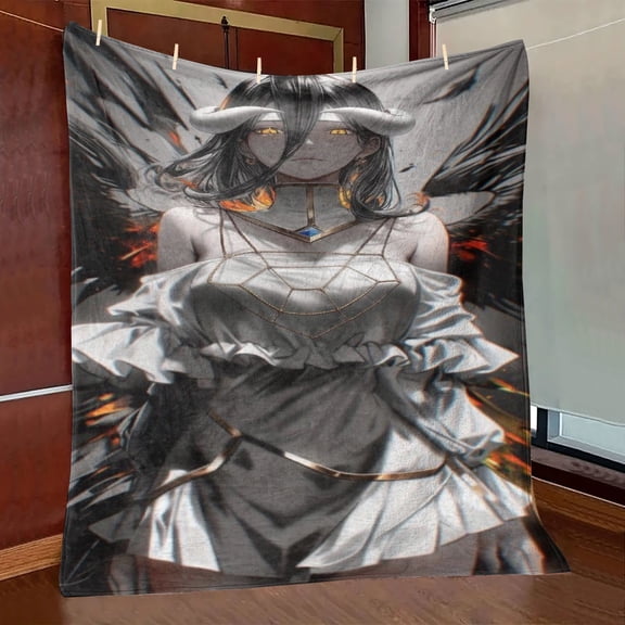 OVERLORD Anime Printed Soft Throw Flannel Blanket For Couch Sofa Bed Lightweight Cozy Warm Blanket For All Season Use, Fluffy Cute Blankets For Men And Women