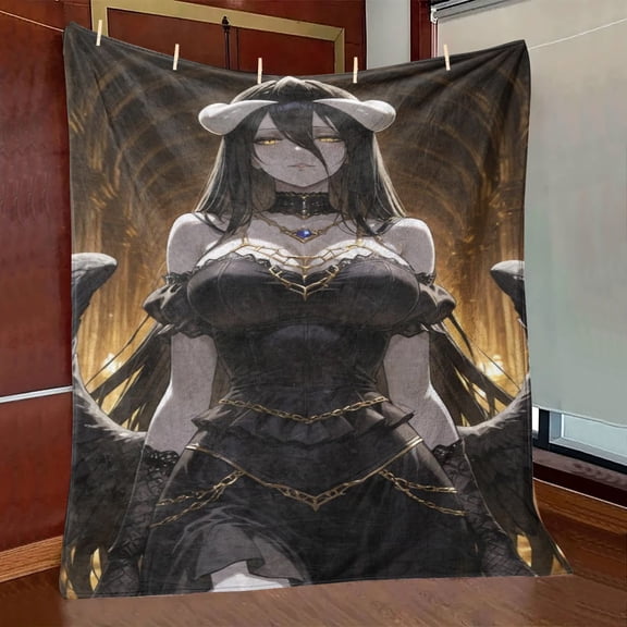 OVERLORD Anime Printed Soft Throw Flannel Blanket For Couch Sofa Bed Lightweight Cozy Warm Blanket For All Season Use, Fluffy Cute Blankets For Men And Women